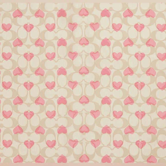 NWT Coach Outlet Signature Heart Print Silk scarf  Bandana - Picture 5 of 5